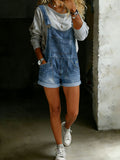 Women’s Casaul Cotton One Piece Denim Short Jumpsuit