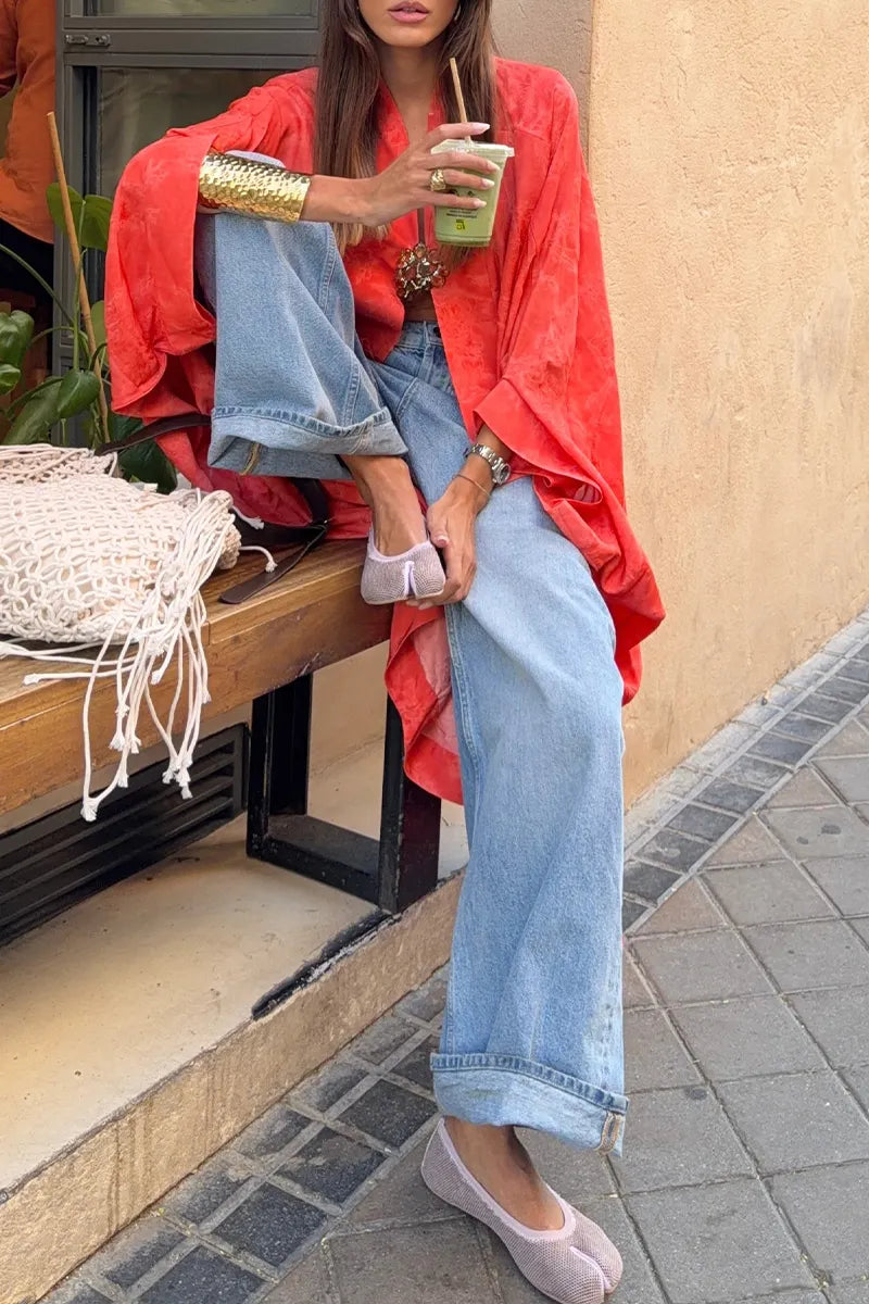 Women's Stylish Long V-Neck Button-Front Cardigan