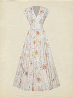 Maxi Cotton Dress, Cap Sleeves, V Neck, Floral, Lace, Vintage, Red