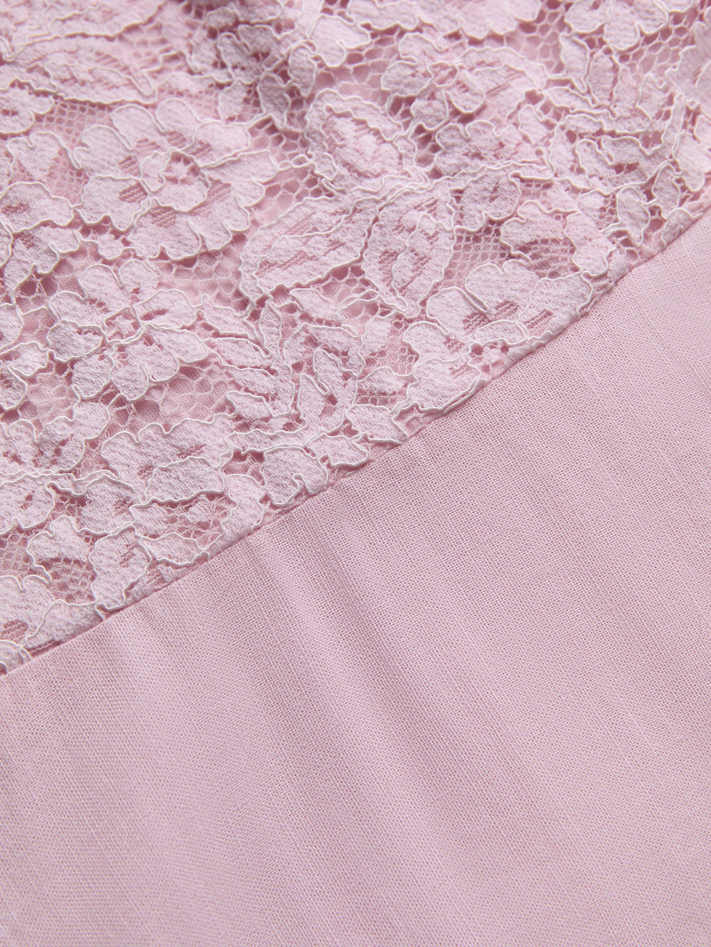 Midi Cotton Dress, Sleeveless, Off The Shoulder, Plain, Lace, French Vintage, Pink