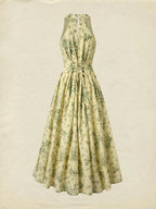 Maxi Cotton Dress, Sleeveless, V Neck, Floral, 3D Floral (Detachable), Vacation, Vintage, Yellow