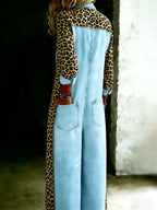 Women’s Cotton One Piece Shirt Denim Jumpsuit