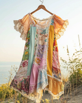 Vintage Summer Print Patchwork Dress 70f2