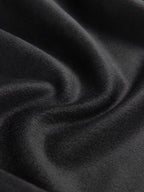 Wool Jacket, Long Sleeves, Round Neck, Plain, Button Design, Vintage, Black