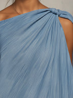 Asymmetric One-Shoulder Linen-Cotton Maxi Dress