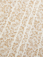 White Lace V Neck Sleeveless A-Line Midi Dress