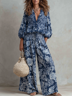 Effortless Floral Print Wide-Leg Set