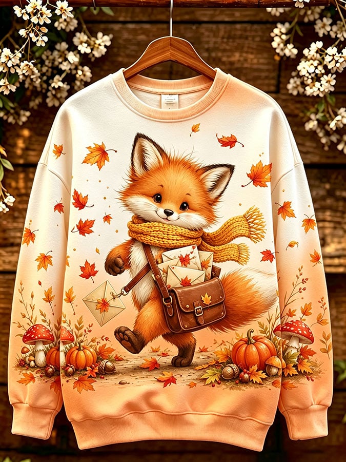 Women's Casual Printed Long-Sleeve Sweatshirt