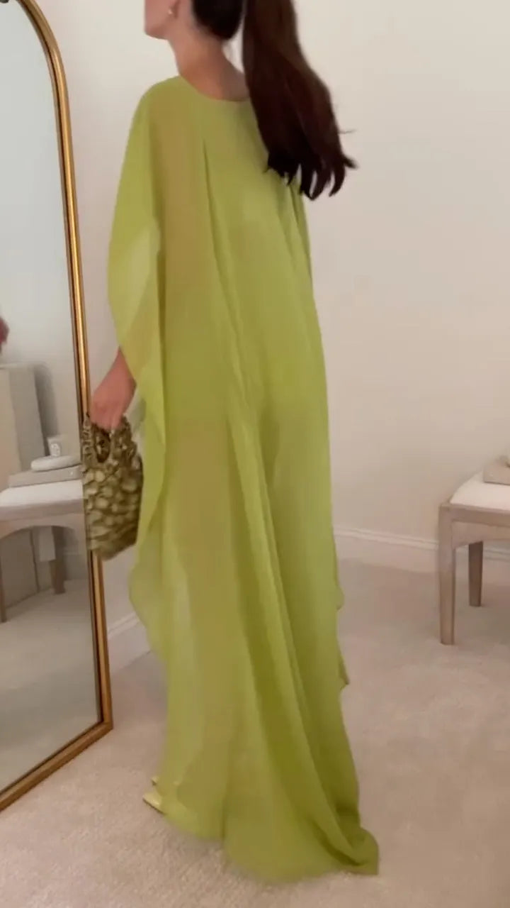 Women's Chic Two-Piece Set: Asymmetrical Chiffon Top & Feather Skirt