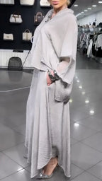 Women's V-Neck Loose Asymmetrical Two-Piece Set