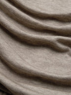 Khaki Lyocell Wool Ruched Knit Versatile One Shoulder/ Off-the-Shoulder Sleeveless A-Line Maxi Dress