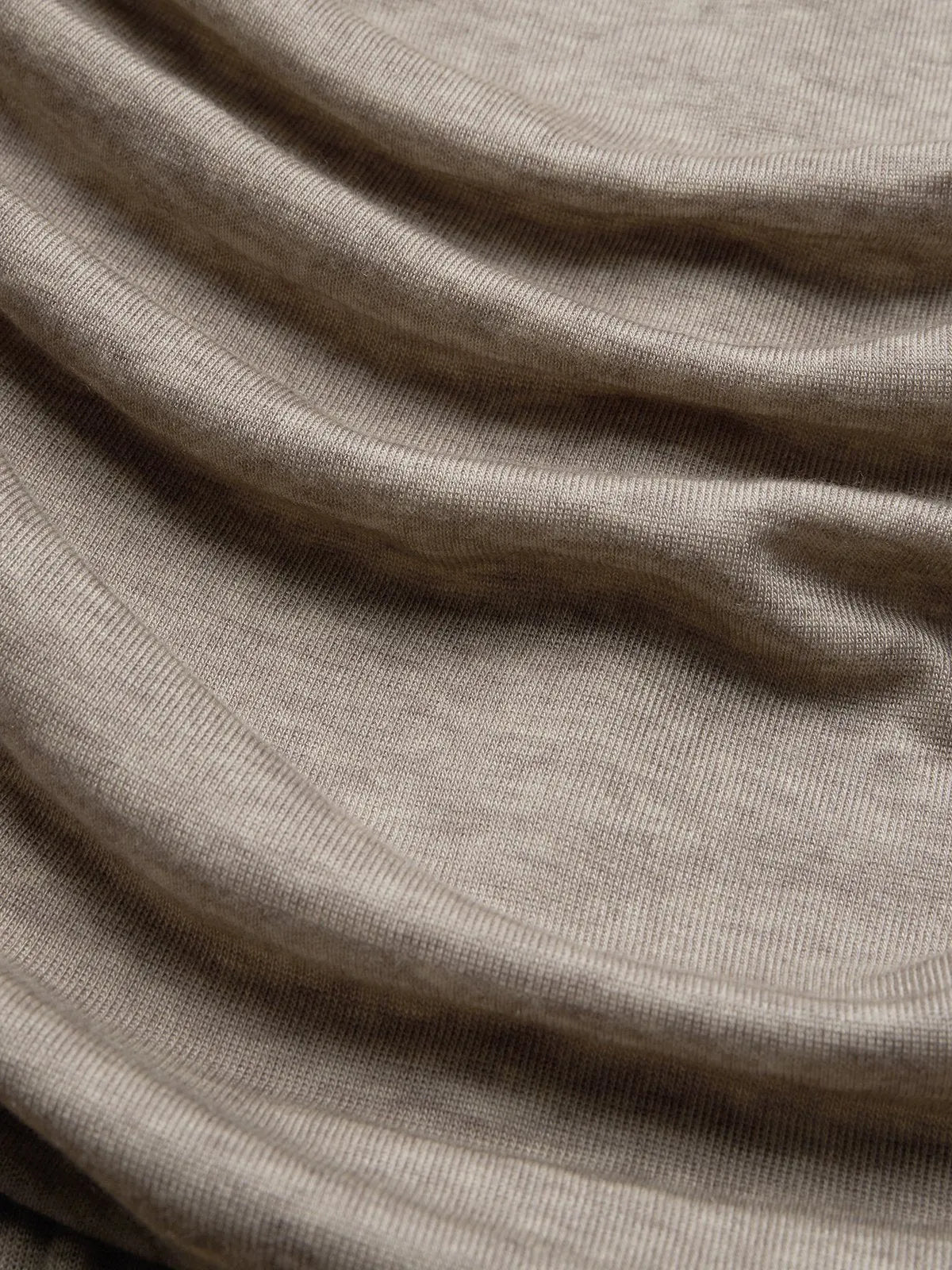 Khaki Lyocell Wool Ruched Knit Versatile One Shoulder/ Off-the-Shoulder Sleeveless A-Line Maxi Dress