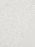 White Sequin Classic Boat Neck Sleeveless A-Line Maxi Dress