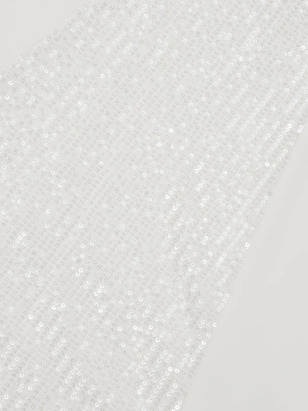 White Sequin Classic Boat Neck Sleeveless A-Line Maxi Dress