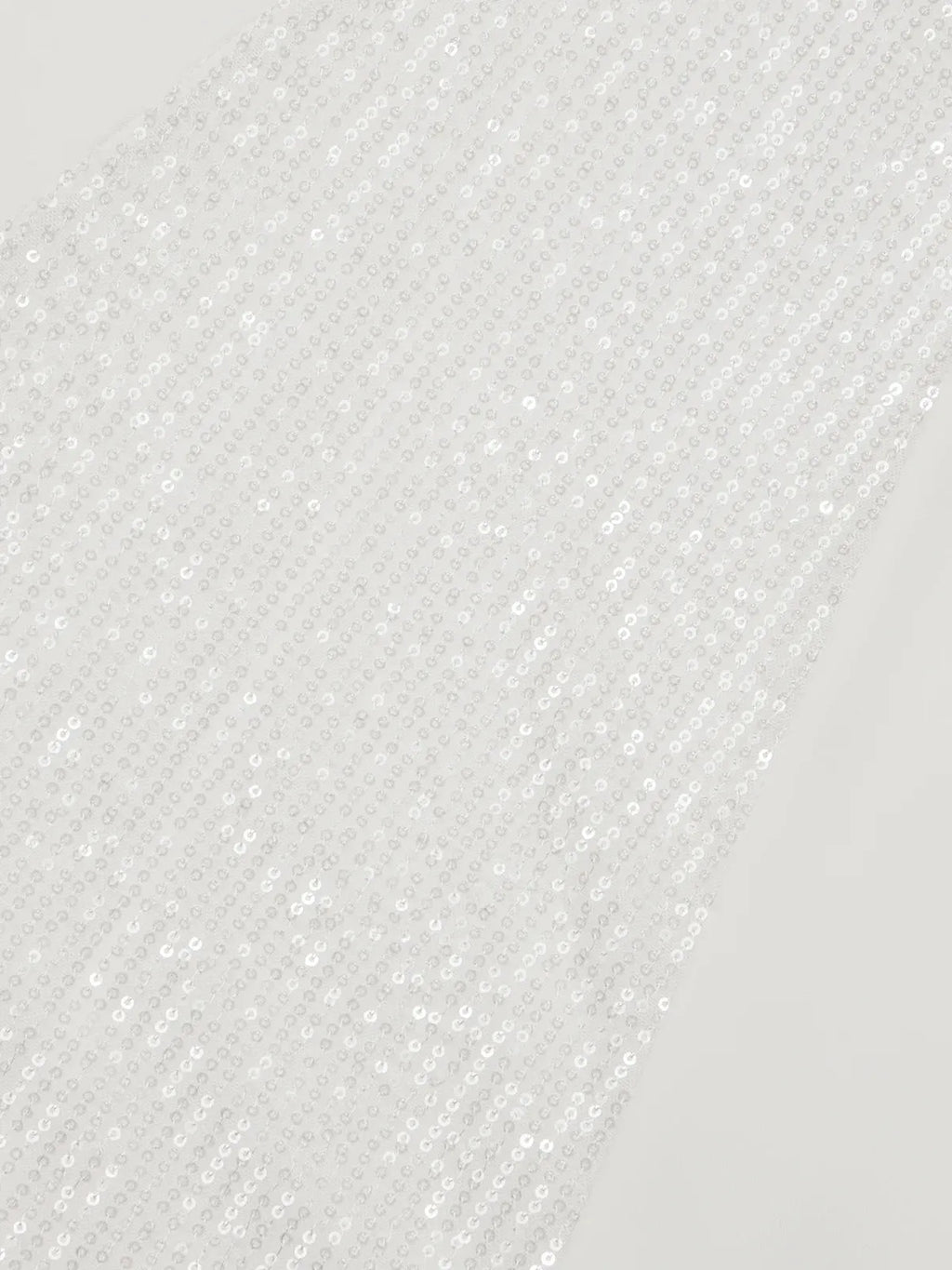 White Sequin Ruched Classic Boat Neck Sleeveless A-Line Midi Dress