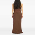 👗 Abito Lungo in Seta Marrone con Spalline Sottili