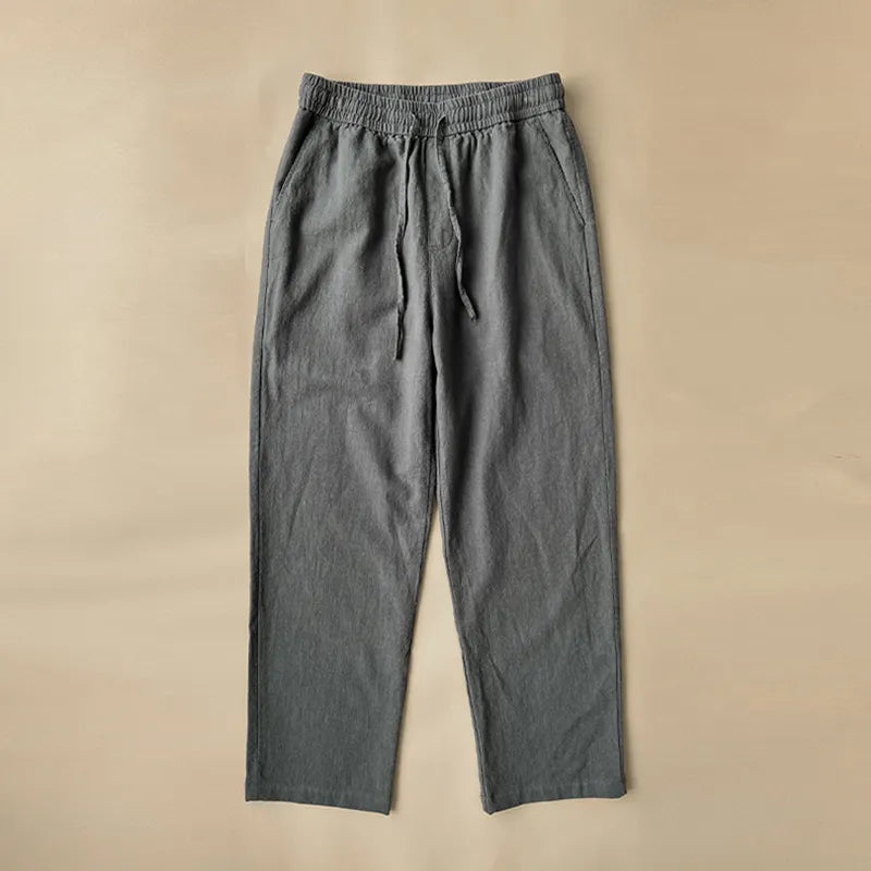 Men's Vintage Elastic Waist Drawstring Casual Cotton Linen Pants