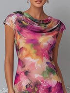 Floral Impressionist Sheath Dress