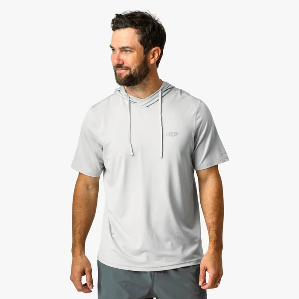 Sudadera con Capucha de Manga Corta para Pesca y Exterior – Protección Solar UPF 50+
