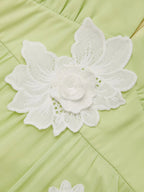 Light Green Applique Chiffon V Neck Sleeveless A-Line Maxi Dress