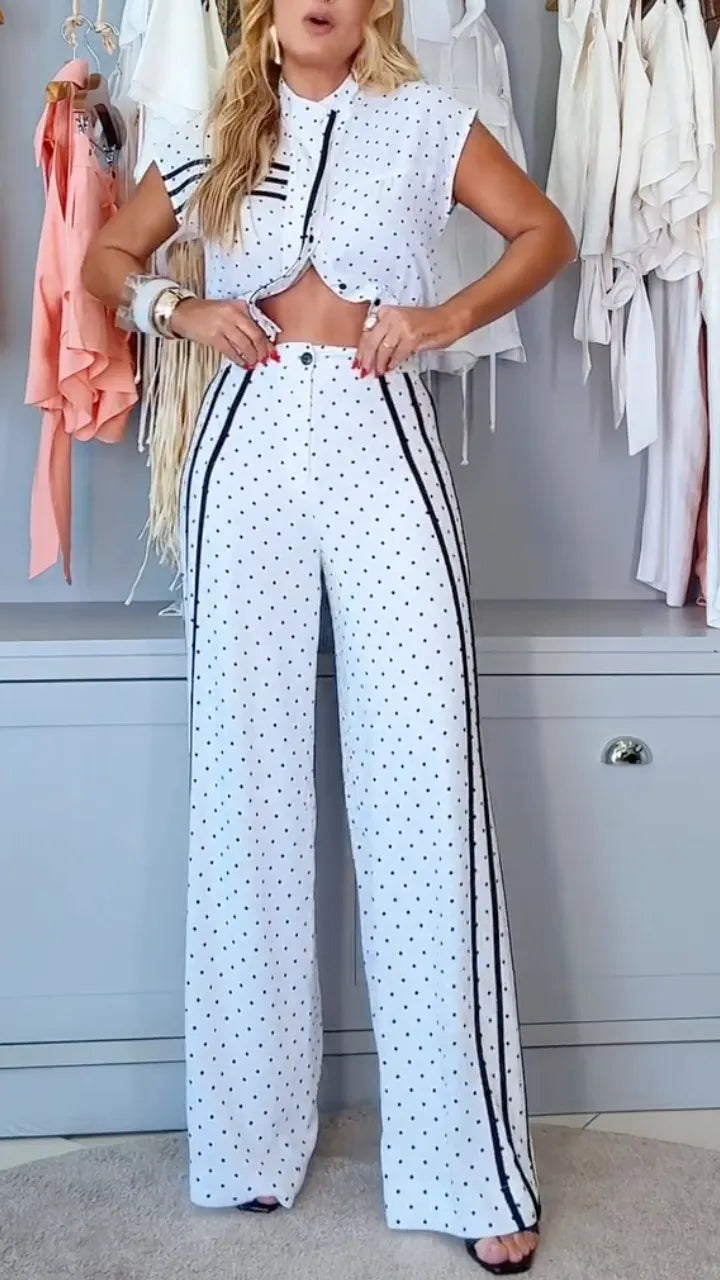 Women's Polka-Dot and Stripe Casual Set