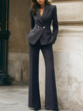 Midnight Blue Textured Double-Breasted Suit
