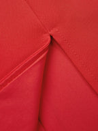 Red Slit Off The Shoulder A-Line Midi Dress