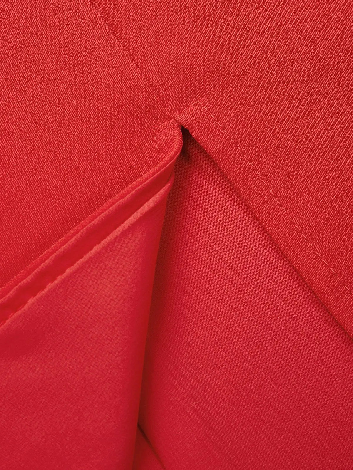 Red Slit Off The Shoulder A-Line Midi Dress