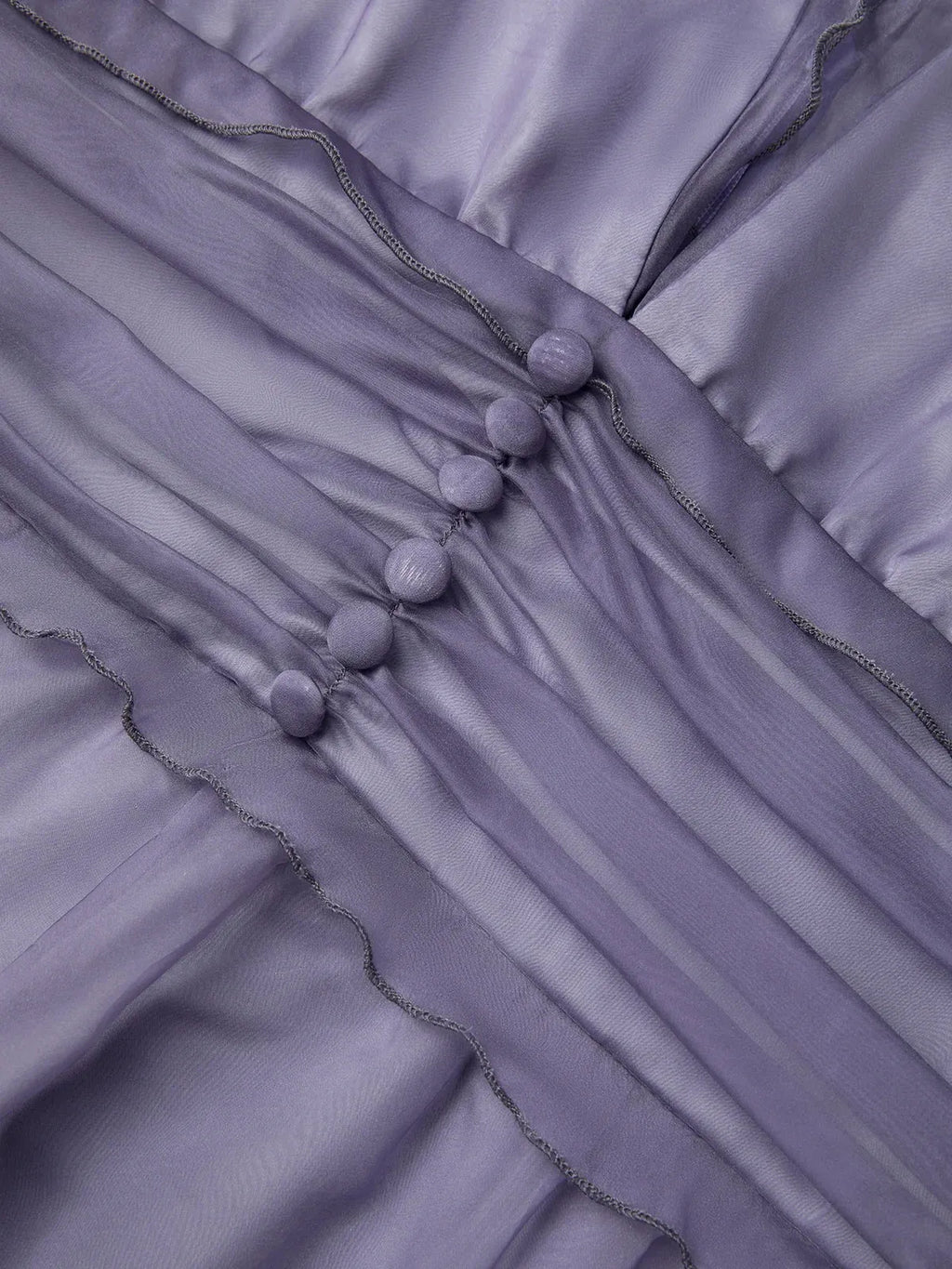 Deep Purple Ruffled Chiffon V Neck Sleeveless A-Line Gown Dress
