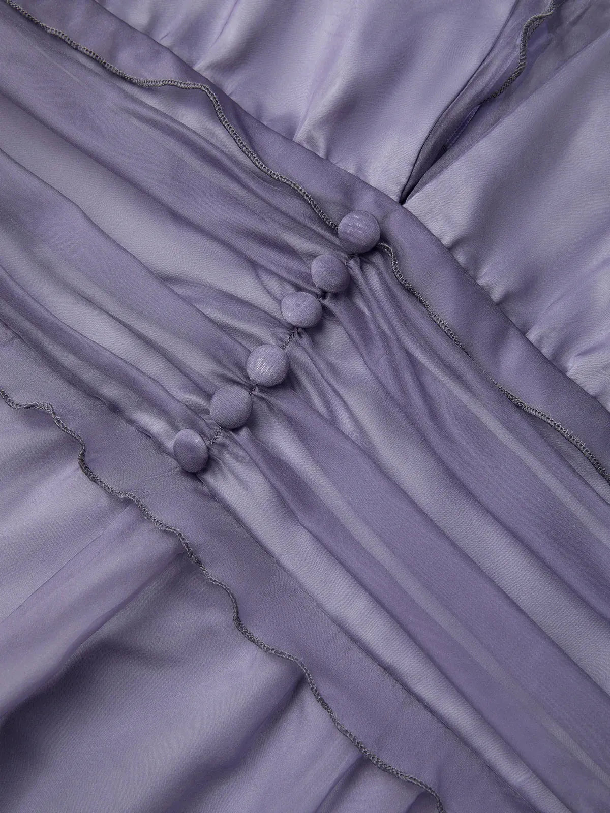 Deep Purple Ruffled Chiffon V Neck Sleeveless A-Line Gown Dress
