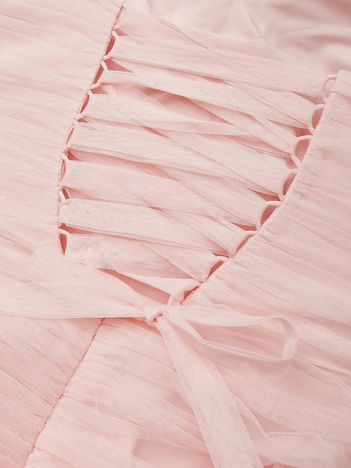 Pink Ruched Slit Tulle Strapless Sleeveless Sheath Gown Dress