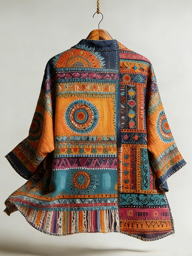 Hippie Bohemian Retro Style Linen Cardigan