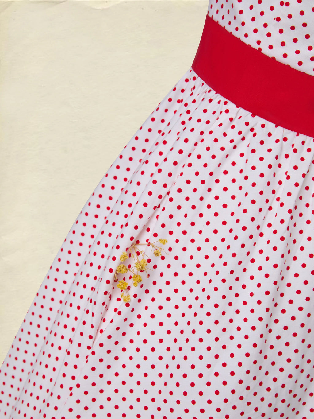 Cotton Maxi Dress, Short Sleeve, Square neck, Polka Dots, Vintage, White，Pure cotton