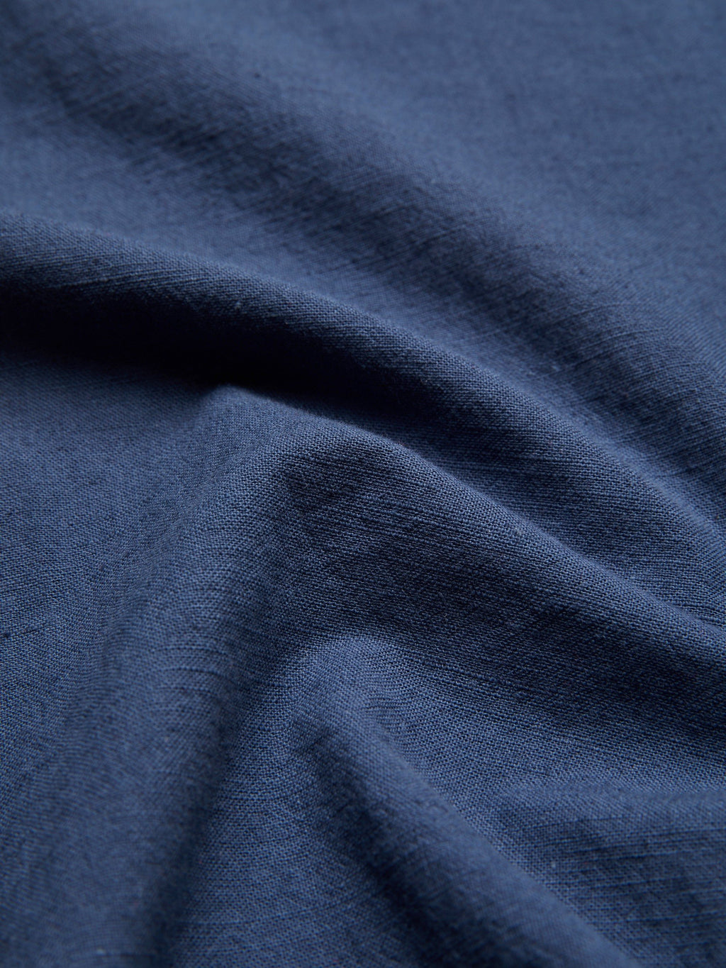Linen Shirt, Long Sleeves, Shawl Collar, Plain, Lace, Vintage, Blue