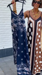 Polka Dot Print Spaghetti Strap Maxi Dress