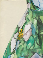 Maxi Linen Dress , Sleeveless, Square Neck, Floral, Church Glass, Vacation, Vintage, Green