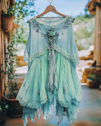 Summer Vacation Ruffle  Lace Patchwork Top ccdb a000