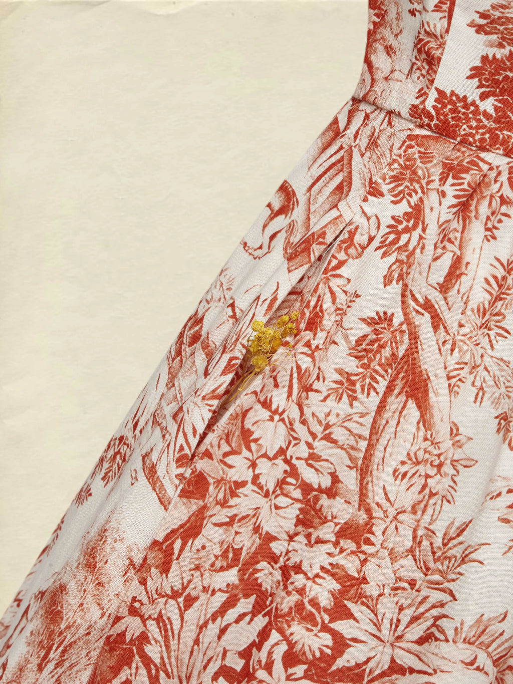 Maxi Linen Dress, Half Sleeve, Shawl Collar, Floral, Button Design, French Vintage, White