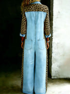 Women’s Cotton One Piece Shirt Denim Jumpsuit