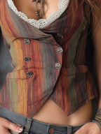Vintage Boho Buttoned Vest
