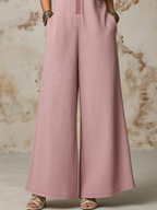Dusty Pink Linen-Blend Utility Pocket Wide-Leg Jumpsuit