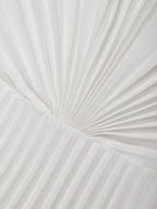 White Pleated Satin Strapless Sleeveless A-Line Maxi Dress