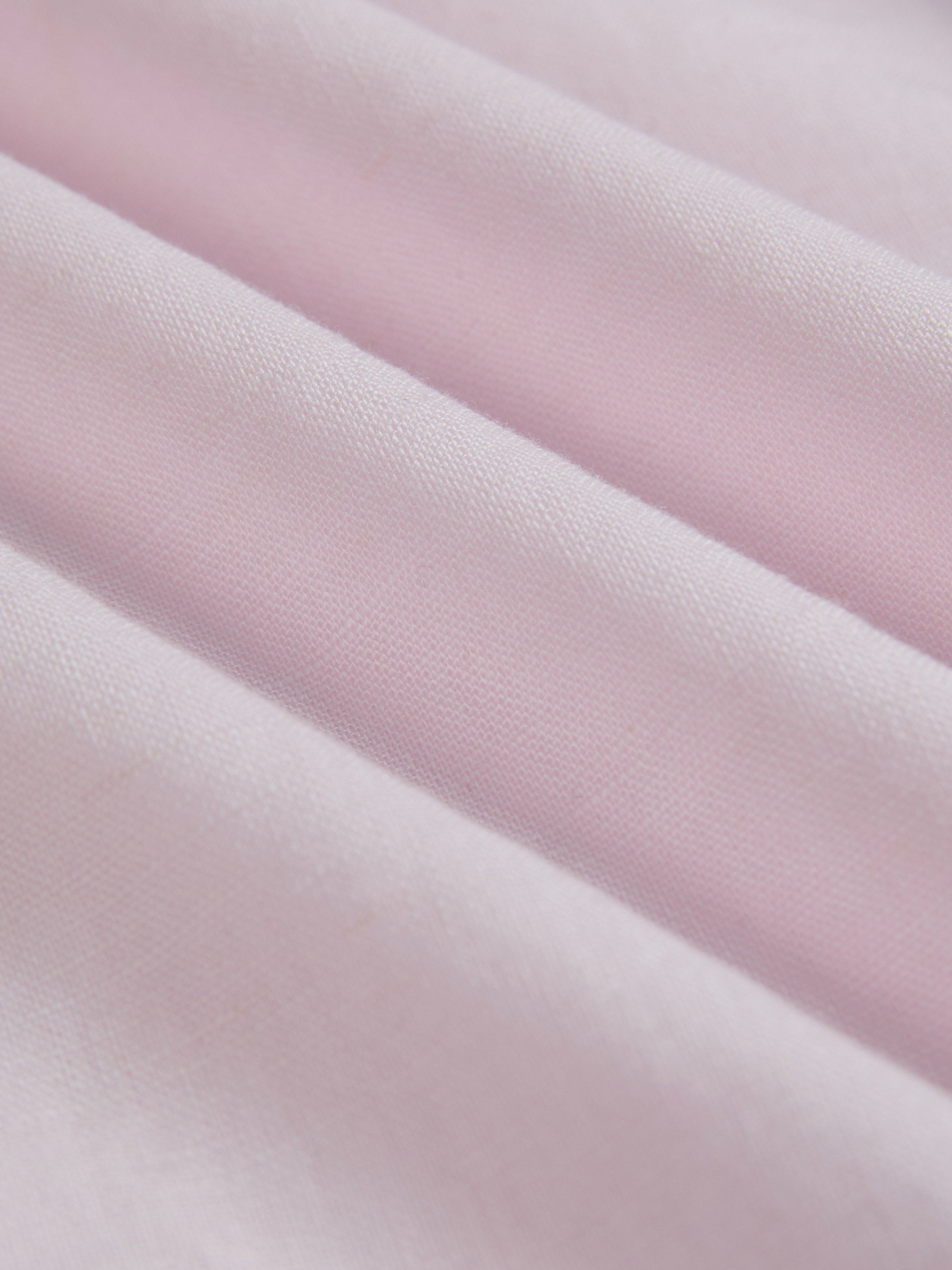Midi Linen Dress, Half Sleeve, V Neck, Plain, Pocket Design, French Vintage, Light Pink