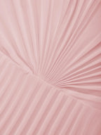 Pink Pleated Classic Strapless Sleeveless A-Line Maxi Dress