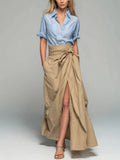 Casual Linen And Cotton Skirt