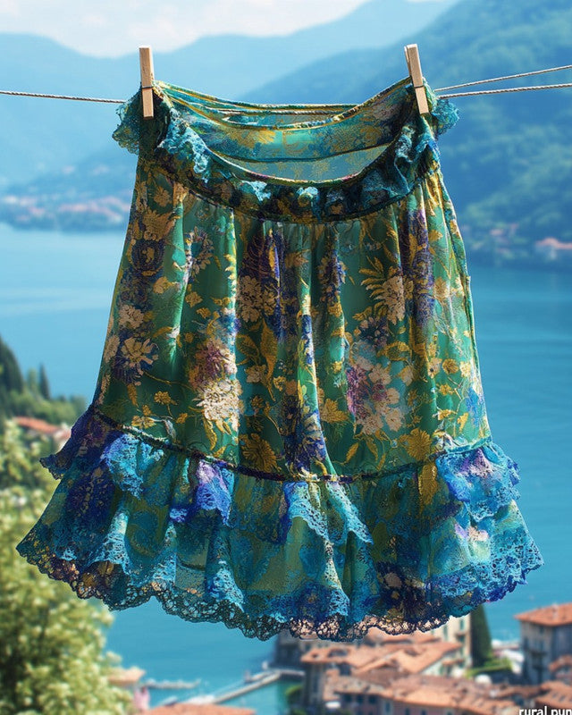 Summer Vacation Floral Print Skirt 1927