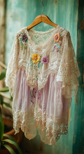 Summer Romantic Lace Ruffle Top 2242