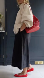 Puff Sleeve Jacket & Black Culottes Outfit