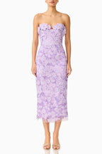 3D Floral Midi Bodycon Dress