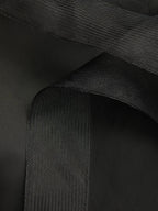 Black Mesh Ruffled Satin Strapless Sleeveless A-Line Floor-length Gown Dress